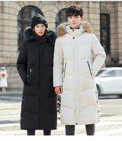 Harbin -40 Degrees Celsius Cold Resistant Knee-Length down Jacket Thick Warm Travel Couple Outdoor Clothing Waterproof Windproof