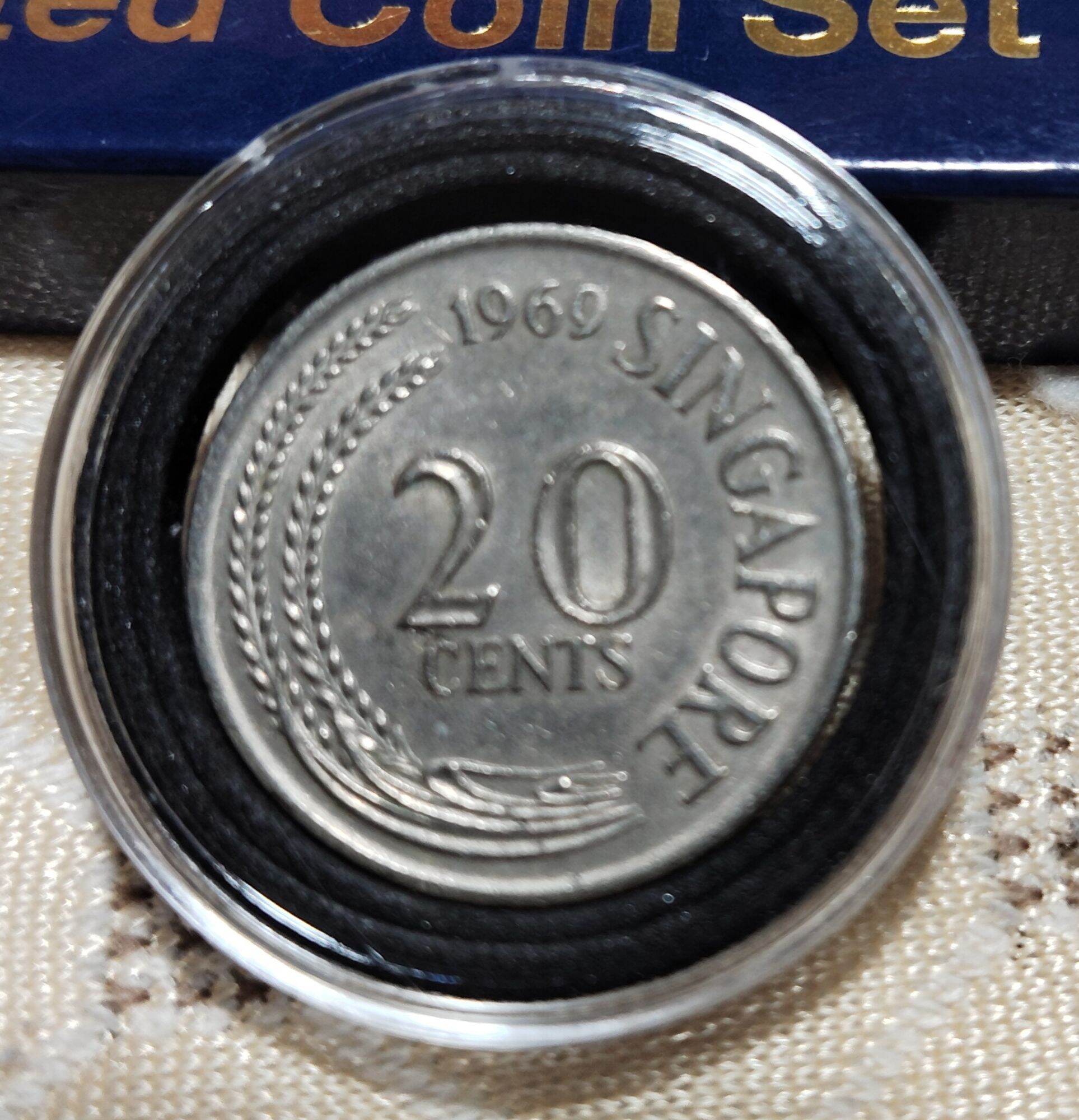 Vintage Singapore 20-cent Swordfish coins