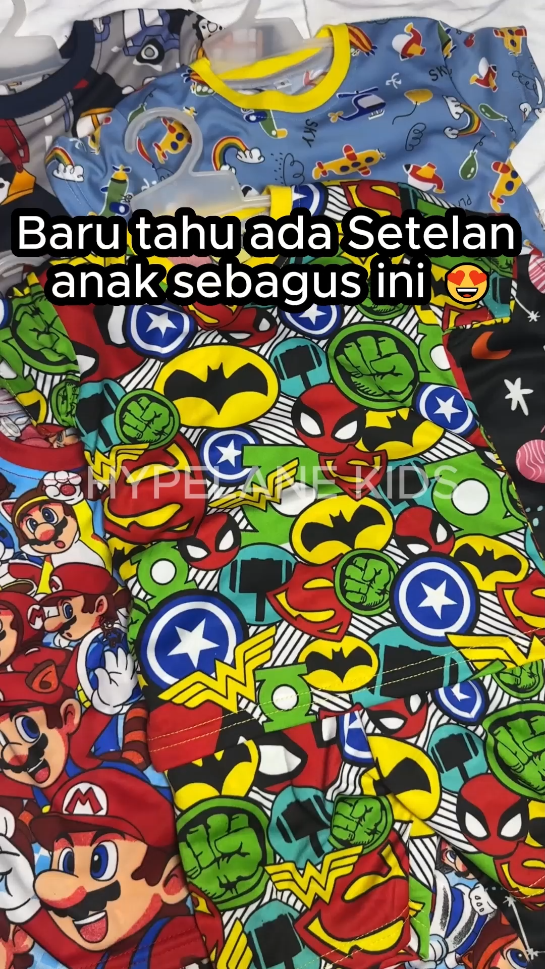 Paket Baju Kaos Setelan Anak Laki Laki Full Print Karakter Kartun Keren Import Umur 1 - 10 Tahun