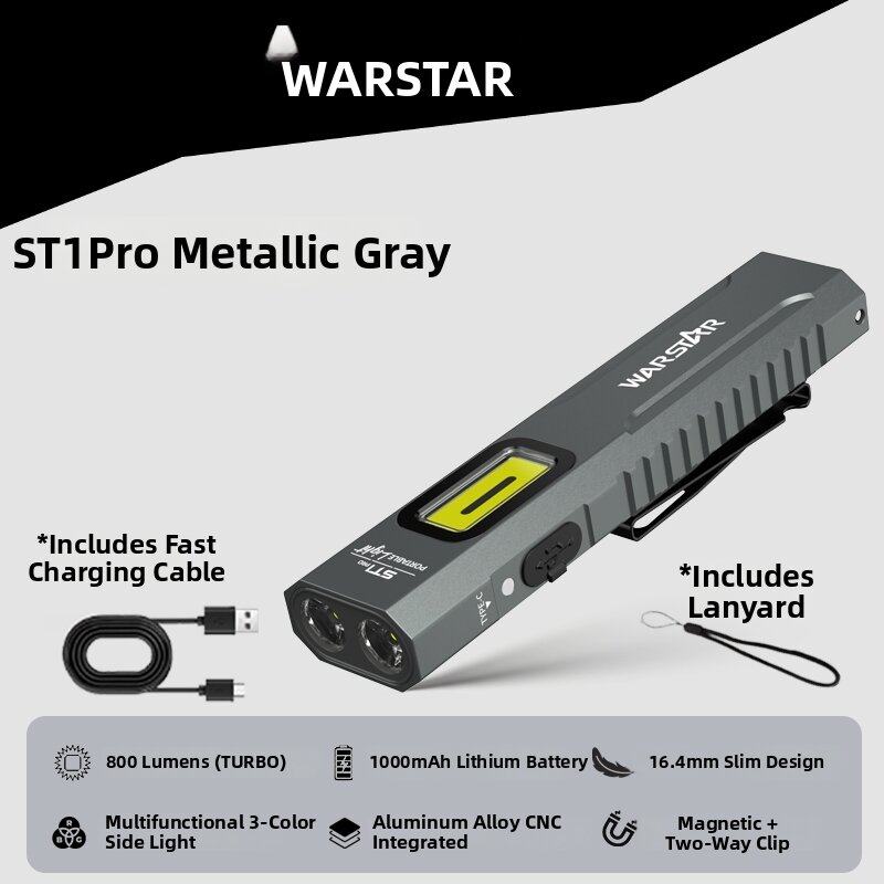 WARSTAR | Rechargeable Compact Bright Outdoor Indoor Magnetic Work Flashlight