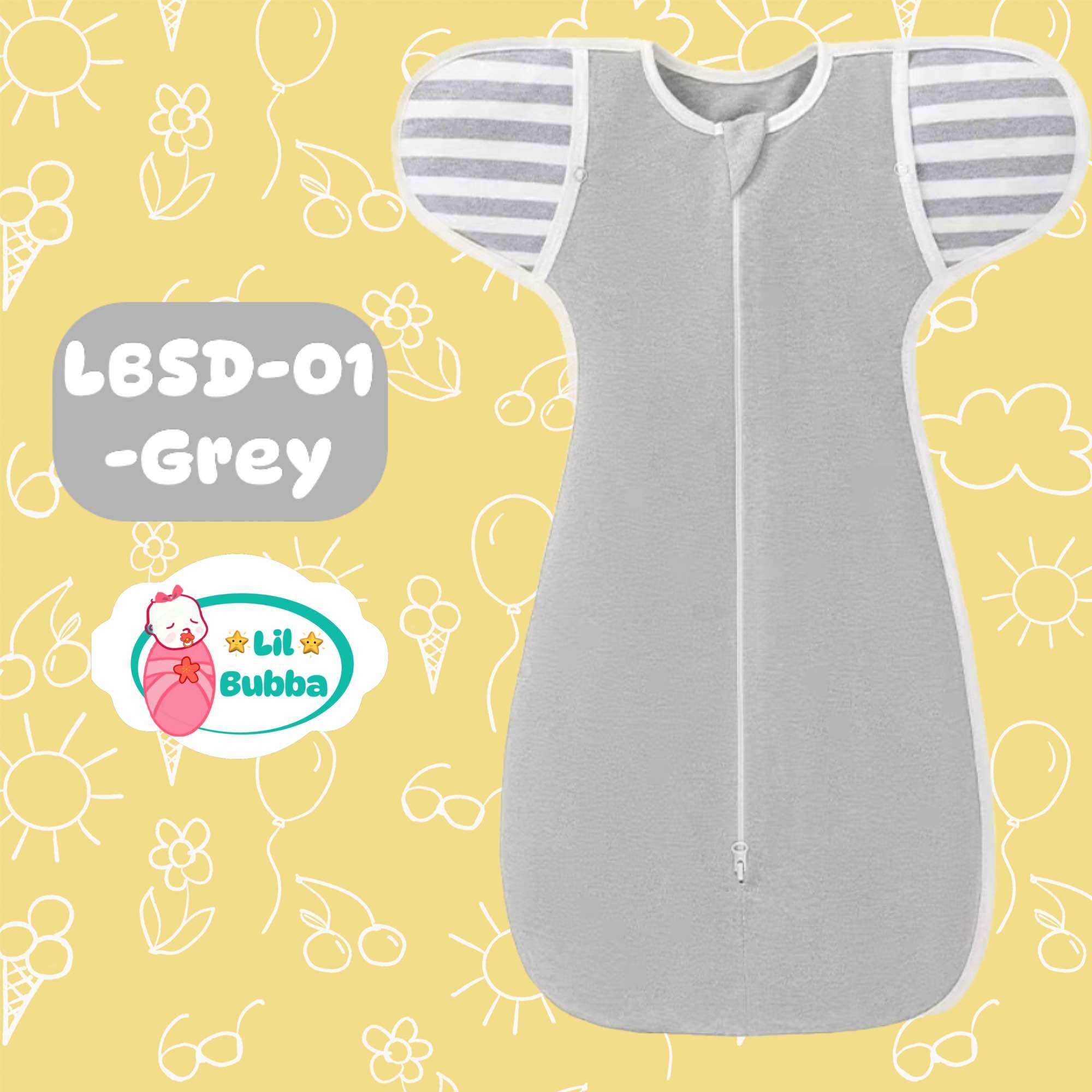 [LIL BUBBA] 100% Cotton Baby Swaddle Double Zipper Wrapping Cloth