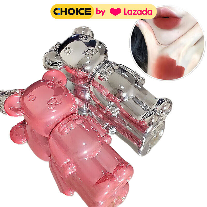 Son Đất Sét Hình Gấu Dễ Thương 6 Màu Móc Khóa Hình Học Sinh Cầm Trang Điểm Làm Trắng Tự Nhiên Son Môi Son Bóng