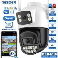BESDER | BESDER 5K 10MP Wifi Camera PTZ Outdoor AI Human Detection Dual Screen 4K 8MP CCTV Security IP Camera Audio Email Alarm O-Kam Pro