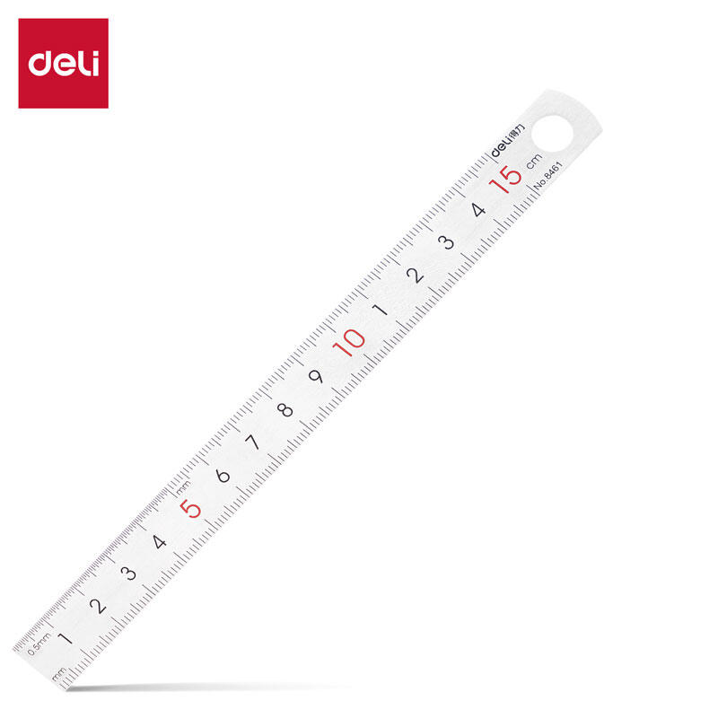 deli | DELI Stainless Steel Ruler 10/20/30 CM Thick Metal Measure Straight Rulers Non Deformation Clear Marking Tool
