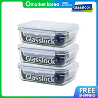 Glasslock | New Glasslock Glass Airtight Rectangular Container 1000ml 3-Piece Set