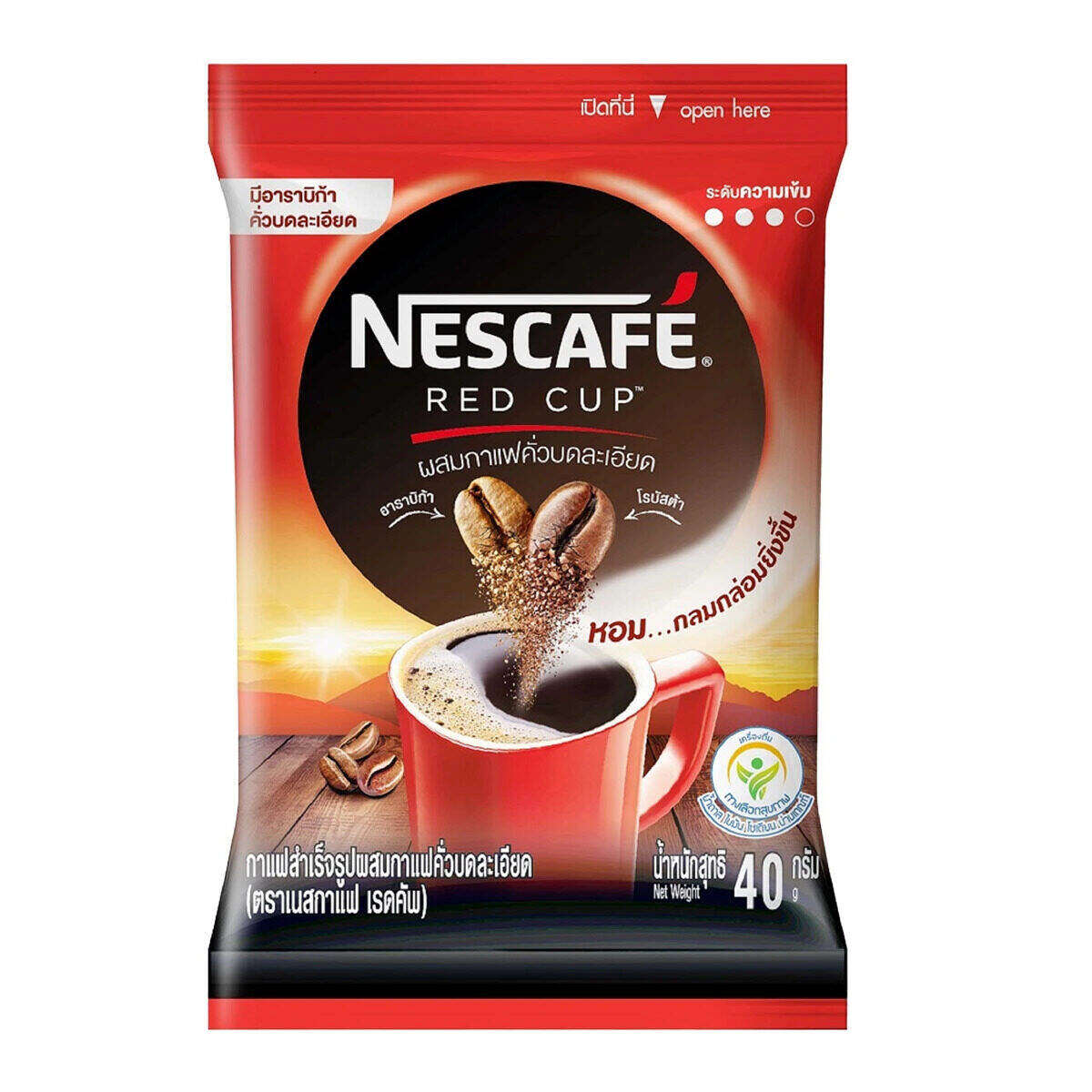 เนสกาแฟ เรดคัพ กาแฟสำเร็จรูปผสมกาแฟคั่วบดละเอียด 40ก. ราคา 45 บาท*ส่งฟรี