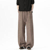 Vintage Trendy Linen-like Drape Casual Trousers Loose Fit