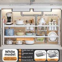 XUNHUAI | Adjustable Multi-layer Rack Kitchen Storage Pot Holder Shelf Organizer
