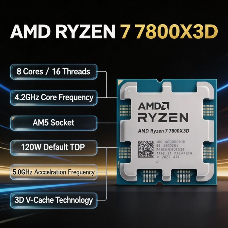 AMD | AMD Ryzen 7 7800X3D Desktop CPU 8-Core 16-Thread 5.0GHz 96MB