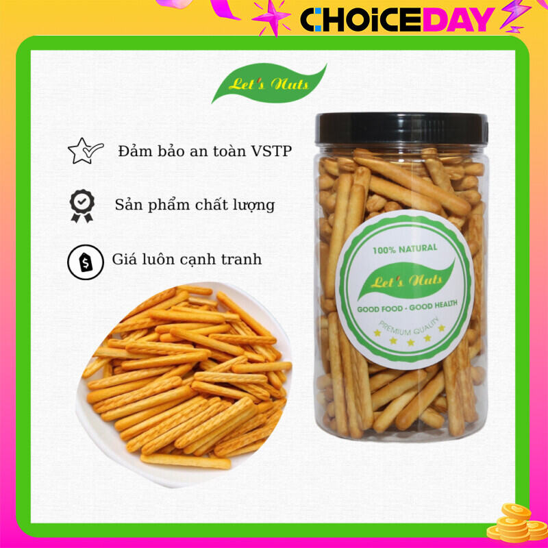 Bánh quy que đũa Let's Nuts hộp 250g vị mặn mặn, ngọt ngọt rất ngon, món bánh đưa ta về ký ức tuổi thơ