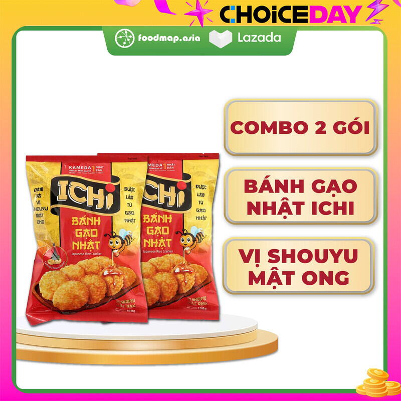 [COMBO 2 GÓI] Bánh Gạo Nhật ICHI - Vị Shouyu Mật Ong - Gói 100g