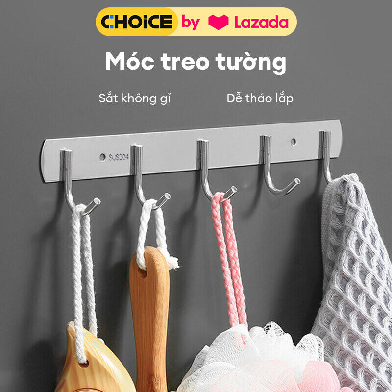 Móc treo tường treo ray treo quần áo Móc 4/5/6, chất liệu chất lượng Móc cửa đa năng, Móc áo hạng nặng, Móc cửa thép không gỉ có giá đỡ bảo vệ cho quần áo, mũ, áo choàng tắm, khăn tắm Gắn tường