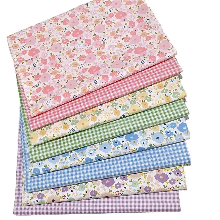 Colorful Pure Cotton Printed Pattern Fabric DIY Handcraft Patchwork Cloth Group Fabric Head for Clothes Making