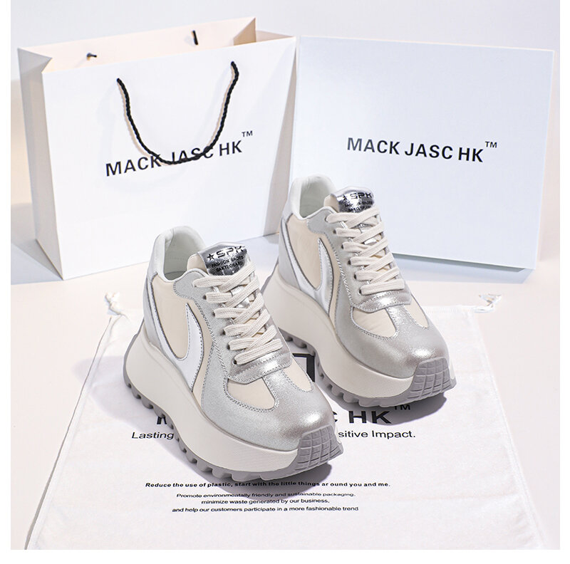 Hong Kong HK Agan Shoe 2025 Primavera Estate Nuove scarpe sportive traspiranti con tacco alto con plateau spesso da donna