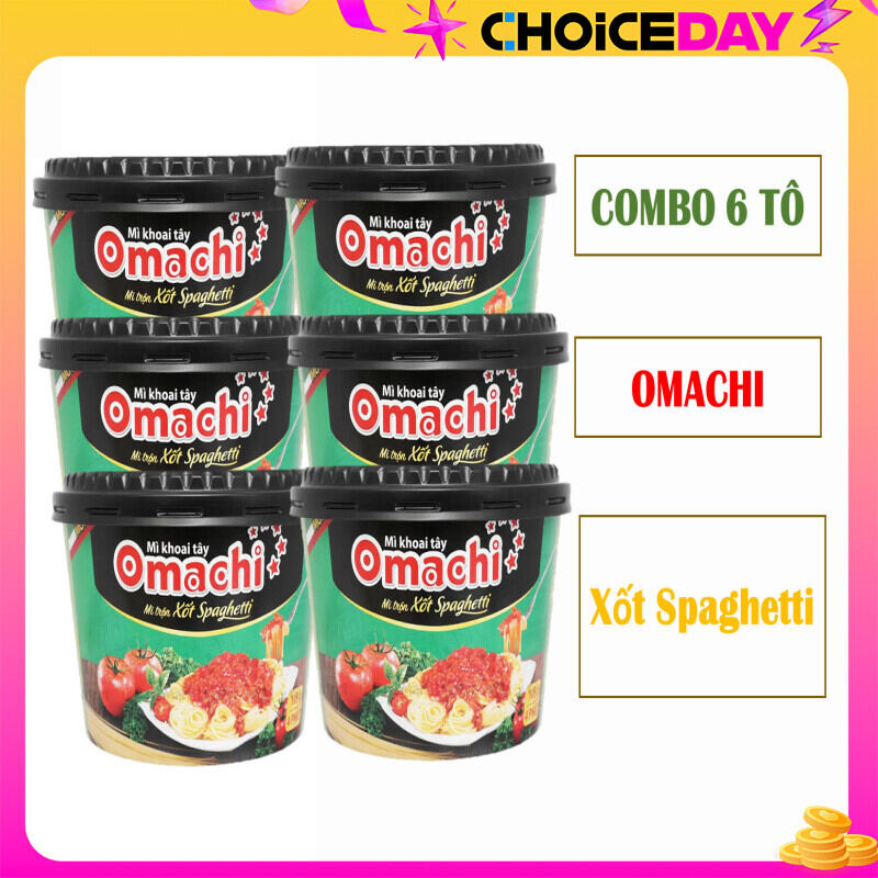 Combo 6 tô Mì trộn Omachi xốt Spaghetti 105g