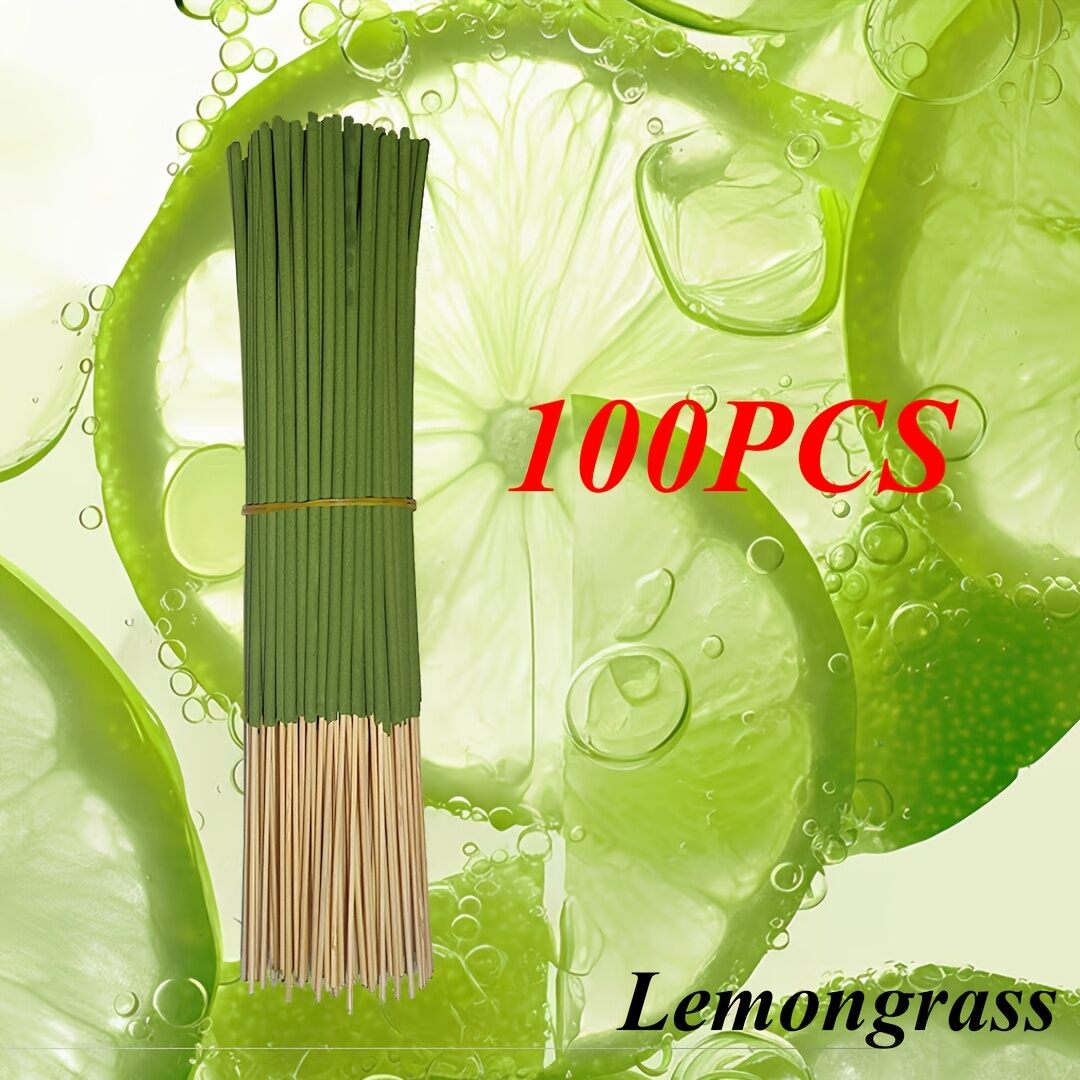 30/50/100 Pieces of Lemongrass Incense Sticks - 8.66inch Long-Lasting Natural Wood Sticks with Repellent Powder Safe and Non-Irritating for Indoor Yoga and Meditation Outdoor Camping and Fishing - Mothers Day Fathers Day Graduation Ceremony June...