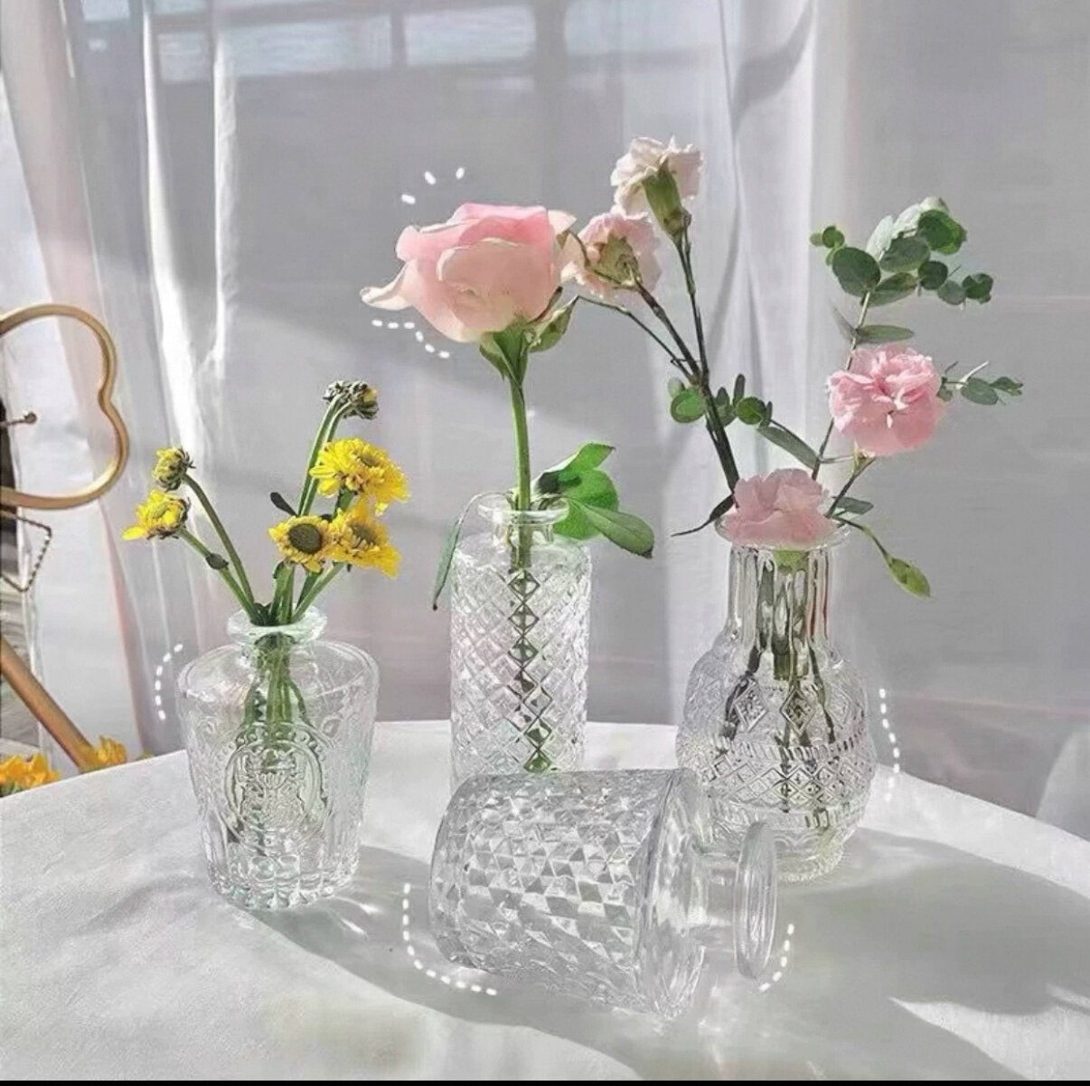 Retro Glass Hydroponic Transparent Dried Flower Flower Vase Desktop Hydroponic Flower Decoration Ornaments Home Decor