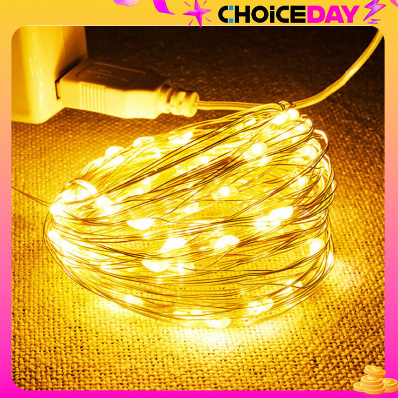 USB LED String Lights 5M Silver Wire Garland Light Waterproof Fairy Lights For Christmas Wedding Holiday Party Decoration