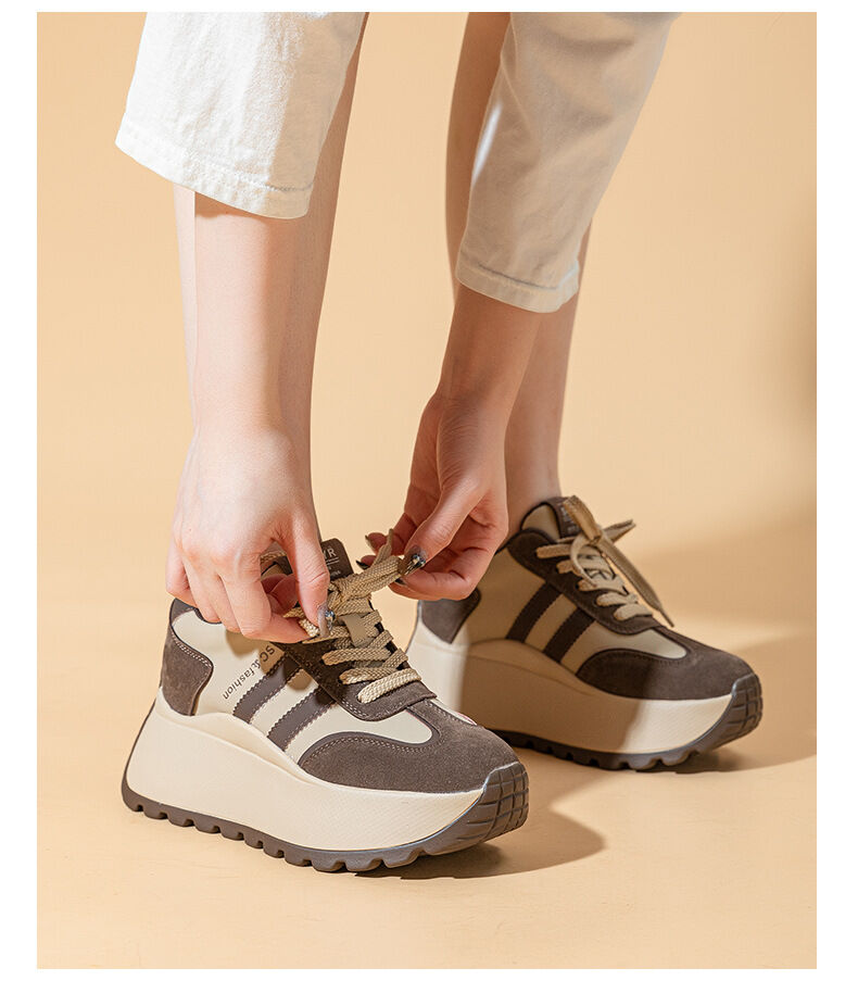 Spring New Style Women's Casual Thick Bottom Agan Dad Shoes Fashion Small Size Heightening Shoes Leisure Sports Running Shoes · v9
