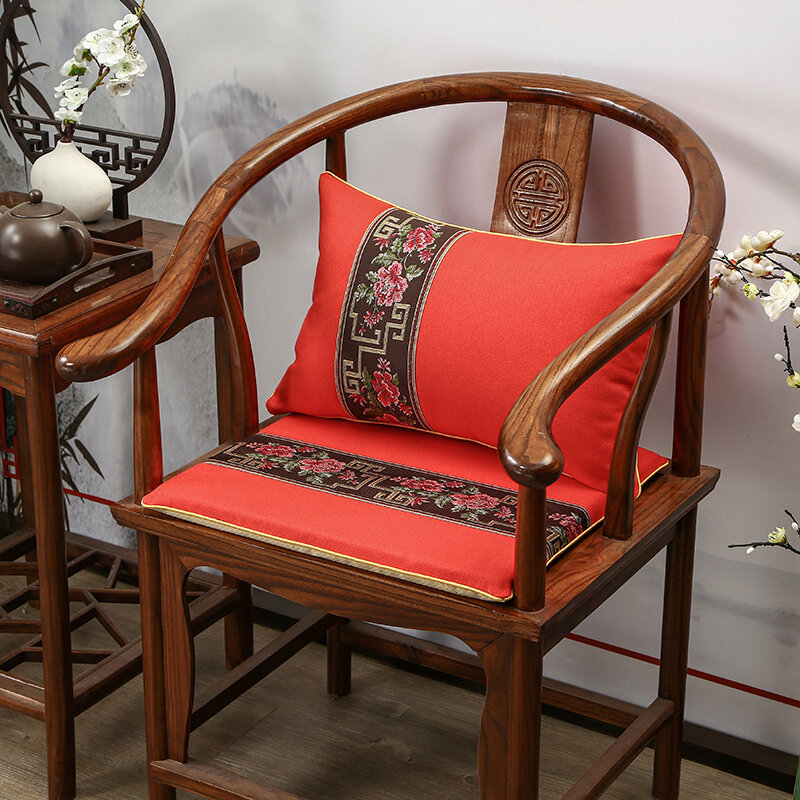 Rosewood Chair Cushion Tea Chair New Chinese Style Solid Wood Furniture Sofa Taishi Chair round Chair Tea Table Chair Cushion Dining Chair Seat Cushion