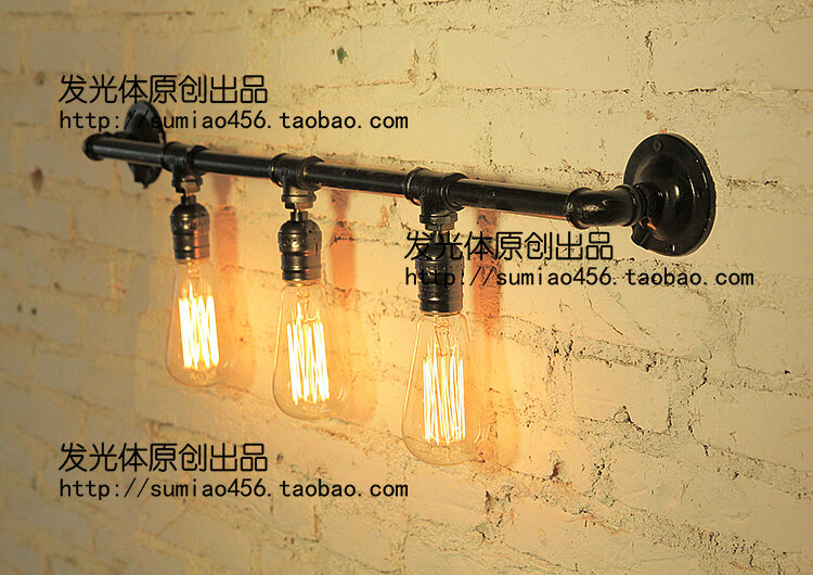 Rustic Iron Art Water Pipe Industrial Style Loft Vintage Restaurant Coffee Bar Decor Wall Lamp Passage Lighting Fixture. 