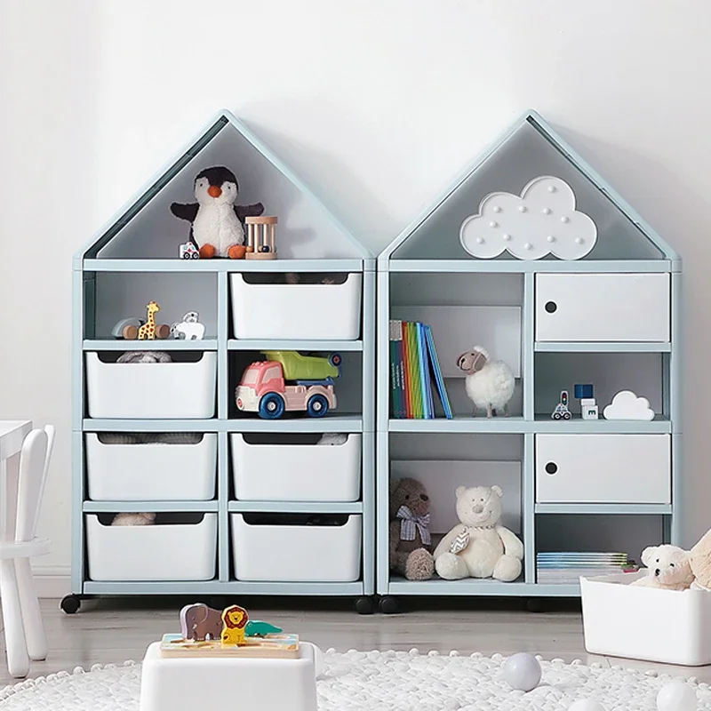 Yiya Children 'S Toy Storage Cabinet Locker Plastic Organizing Cabinet Children 'S Bookcase Storage Rack Baby Toddler Bookshelf