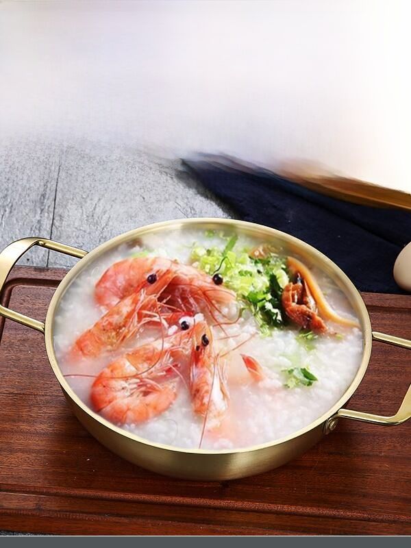 Korean Style Stainless Steel Noodle Pot Double Ear Seafood Soup Pot Small Tom Yum Goong Instant Noodles Pot Popular Online. 