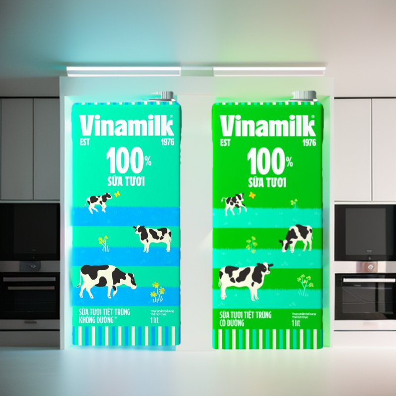 Sữa Vinamilk 1lít loại không đường, có đường, ít đường