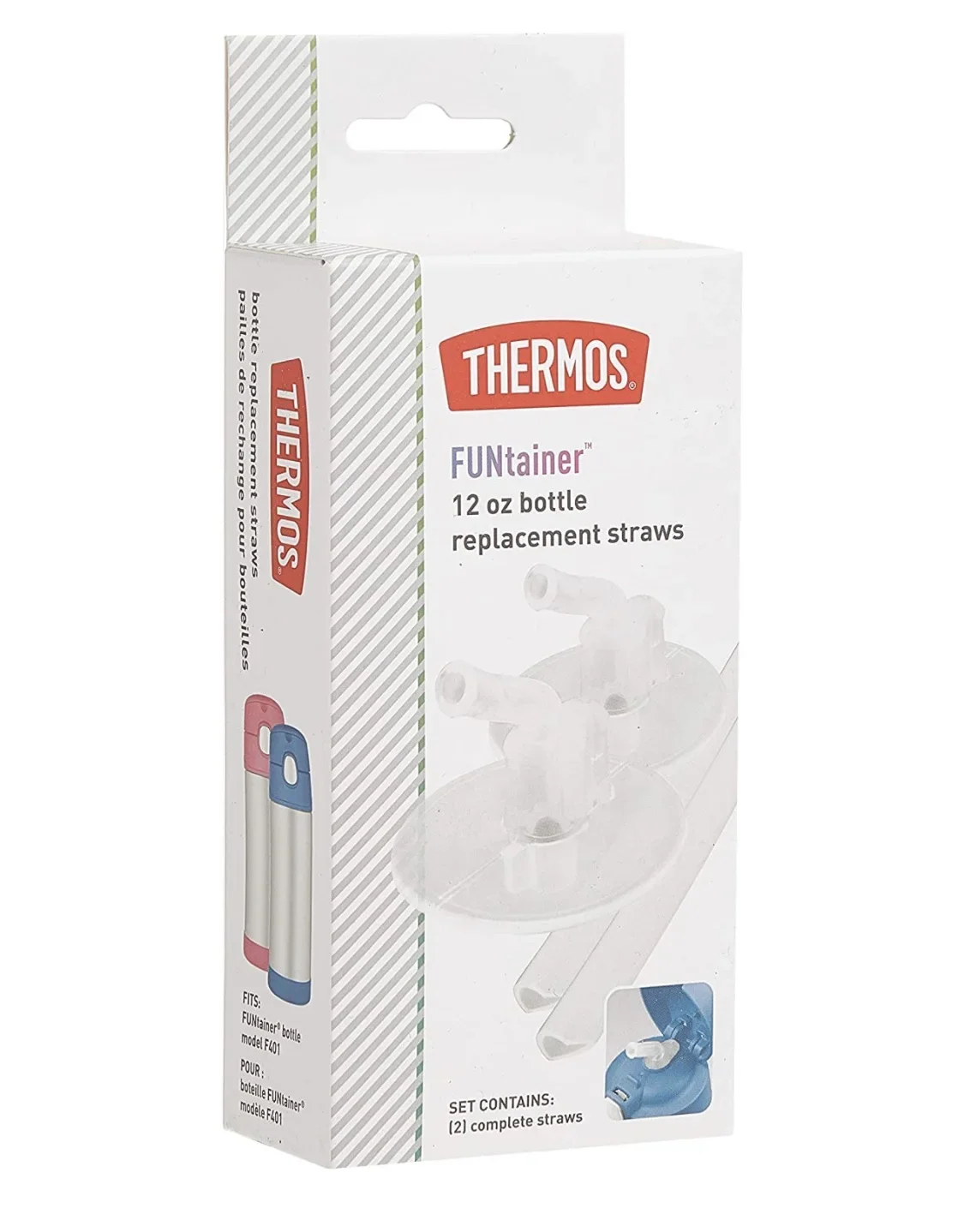 Thermos Replacement Straws for 12-Ounce Funtainer Bottle 12 oz. Clear