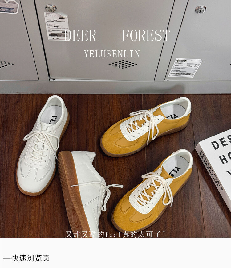 Leather Dequn Shoes Women's Spring 2025 New Style Casual Sport Soft Bottom Versatile Single Shoes Comfortable Breathable · v8