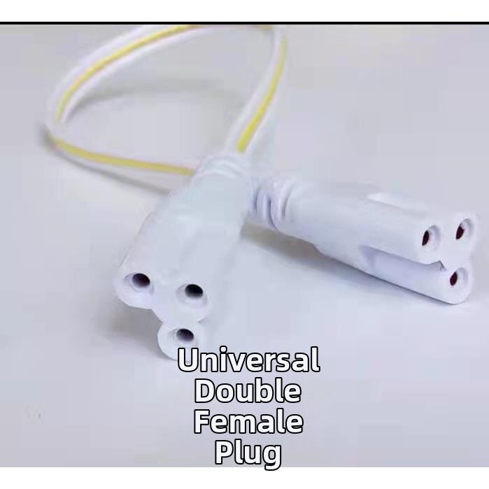 LED Light Tube Connector T8 T5 Dual Plug Turn Corner Extension Cable