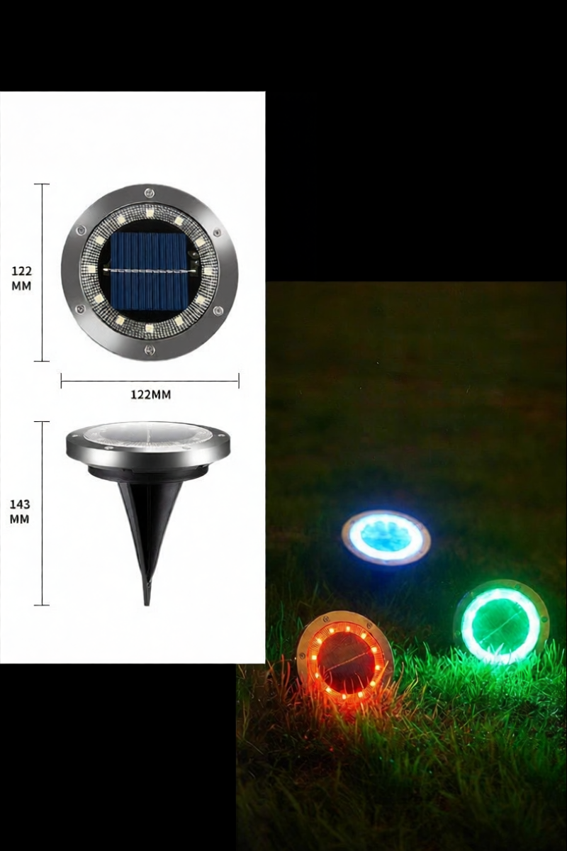 Solar Powered Outdoor Landscape Lights Villa Garden Courtyard Lawn Lights Waterproof Ground Plug Lights Automatically Brighten at Night