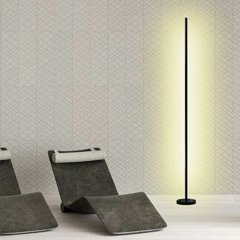 Minimalist Ins Simple Nordic Led Floor Lamp Living Room Bedroom Vertical Bedside Lamp Corner Floor Lamp Eye-Protection Lamp