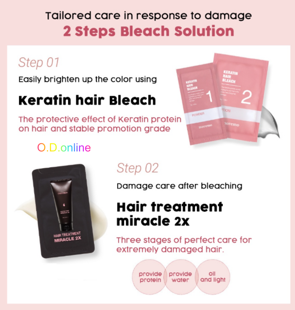 Moremo Keratin Hair Bleach, Keratin Care + Bleaching. 