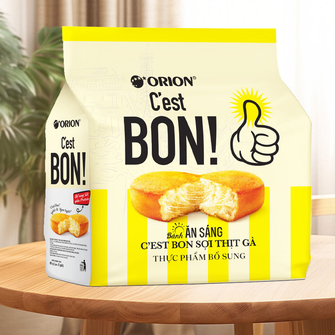 Bánh c'est bon orion sợi thịt gà 5 gói x 17g
