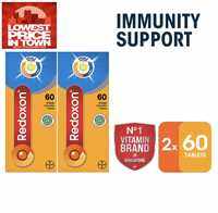 [Exp : March 2028 New !][Bundle of 2] Redoxon Vitamin C & Zinc Orange Chewables 60 Tablets