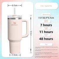 STANLEY | Large Capacity Insulated Tumbler 304 Stainless Steel with Straw Double Wall Vacuum Insulation for Hot and Cold Drinks Travel Tumbler for Car Home Office Students