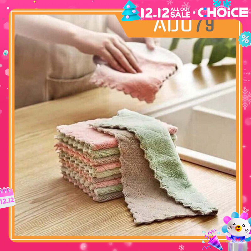 [FREESHIP ❤️] Khăn Lau Bếp Đa Năng Dày Dặn Siêu Thấm Vải Mềm Mịn Lau Bát Dĩa, Bàn Ghế 2 Mặt Loại To 13x20cm - KHĂN BẾP