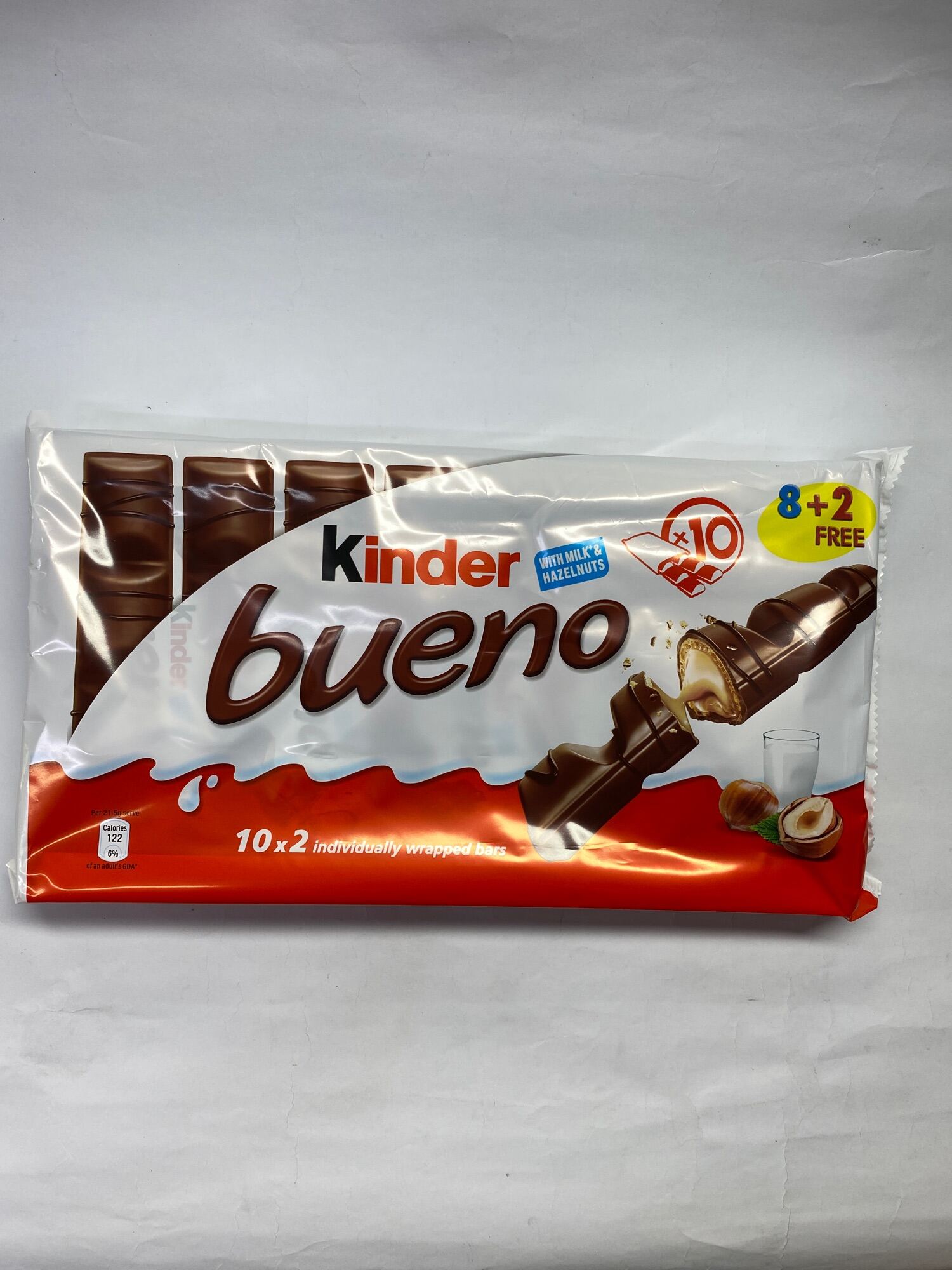 Kinder Bueno with milk & hazelnut (10packs x 2 bars)