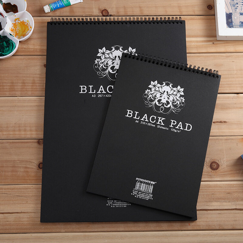 Notebook Diary Black Paper Notepad 56K Sketch Graffiti Notebook