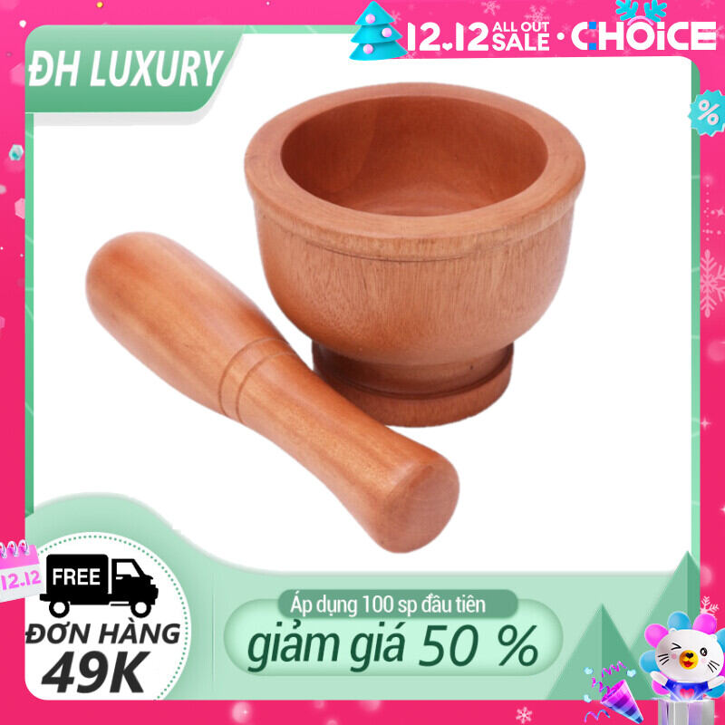 Bộ Cối Chày - Bộ Cối Chày gỗ số 2 14cm - Bộ Cối Chày Cao Cấp Tiện Dụng