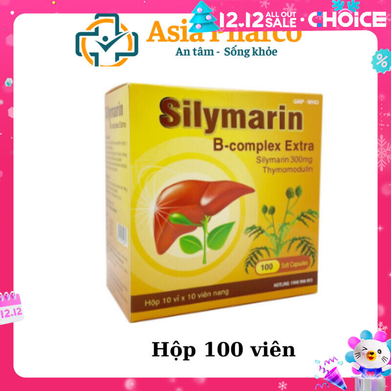 Viên uống bổ gan giải độc gan Silymarin B-complex Extra - 100 viên [Silymarin B-complex Extra vàng]