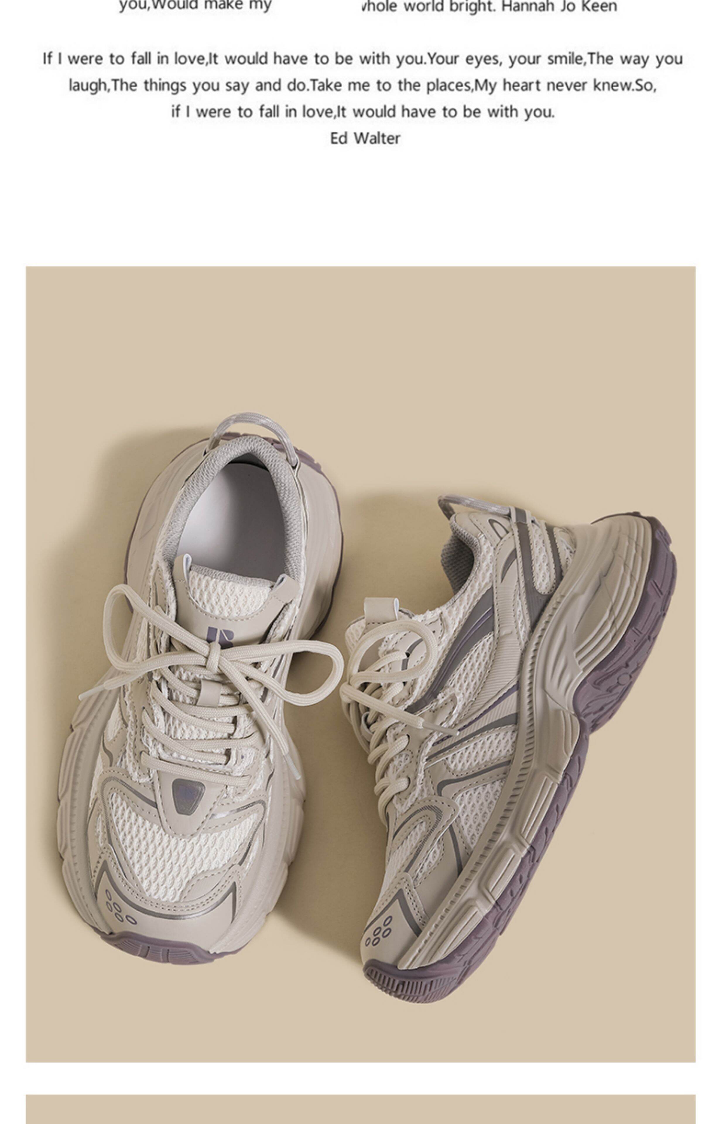 Spring 2025 Women's Dad Shoes Purple Breathable Mesh Versatile Flatform Thick Bottom Casual Sports Shoes Comfortable All-Match · v7