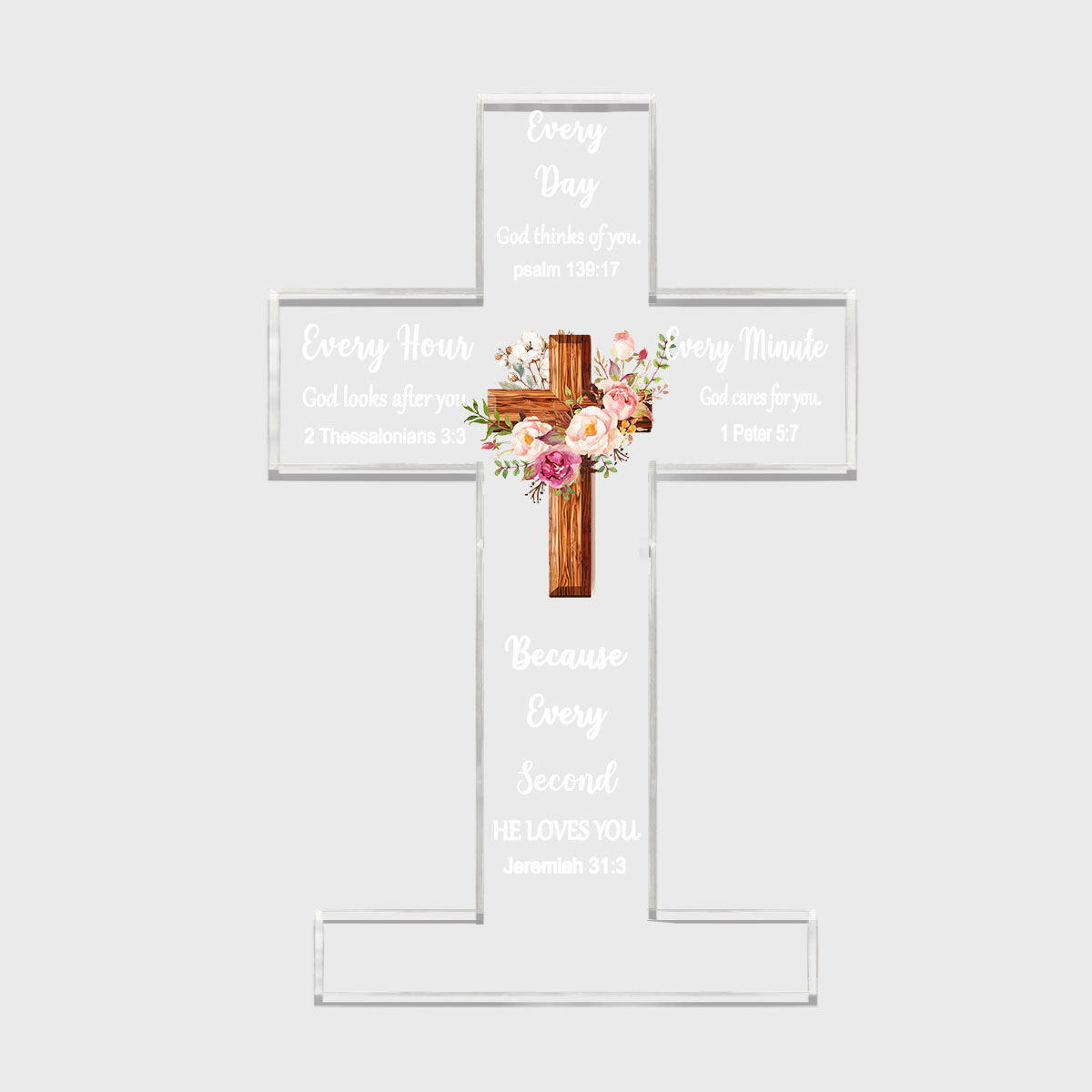 1pc Acrylic Cross - Bible Verses and Prayers Inspirational Christian Gifts Religious Decor for Home and Desk Perfect for Mom
