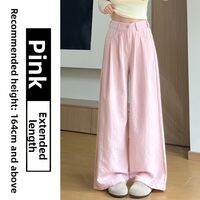 YIFANSHI | Dust Blue Soft Fluffy High-Waisted Slimming Wide Leg Trousers