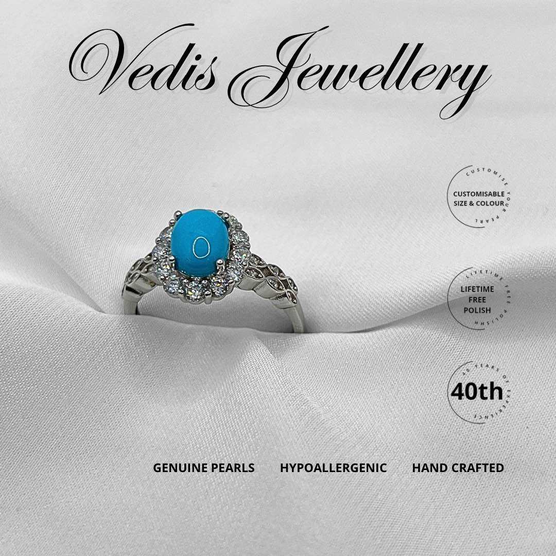 Vedis "Charles III & Camilla" Turquoise Stone Ring