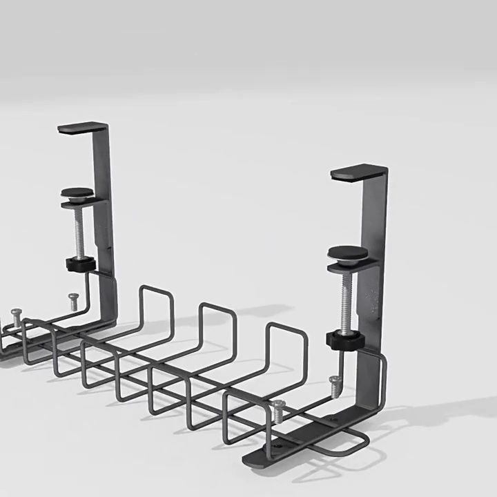 AEGIS Under Desk 40cm 58cm Cable Management Tray, Clamp Mount Cable Organiser, Cable Rack, Non-Drill Under Table Cable Wire Management Tray