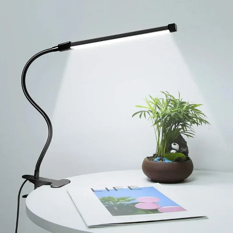 LED Clip Type Desk Lamp Student Dormitory Bedroom Desktop Bedside Reading Lamp Eye Protection Small Desk Lamp Black