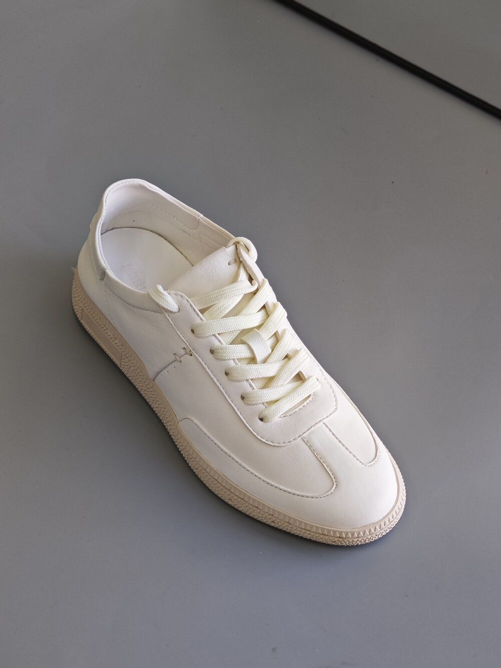 Amu Home Tannery Leather Sneakers Women's Casual Shoes round Toe Low Heel Deep Mouth Flat Bottom Stitched Together · v12