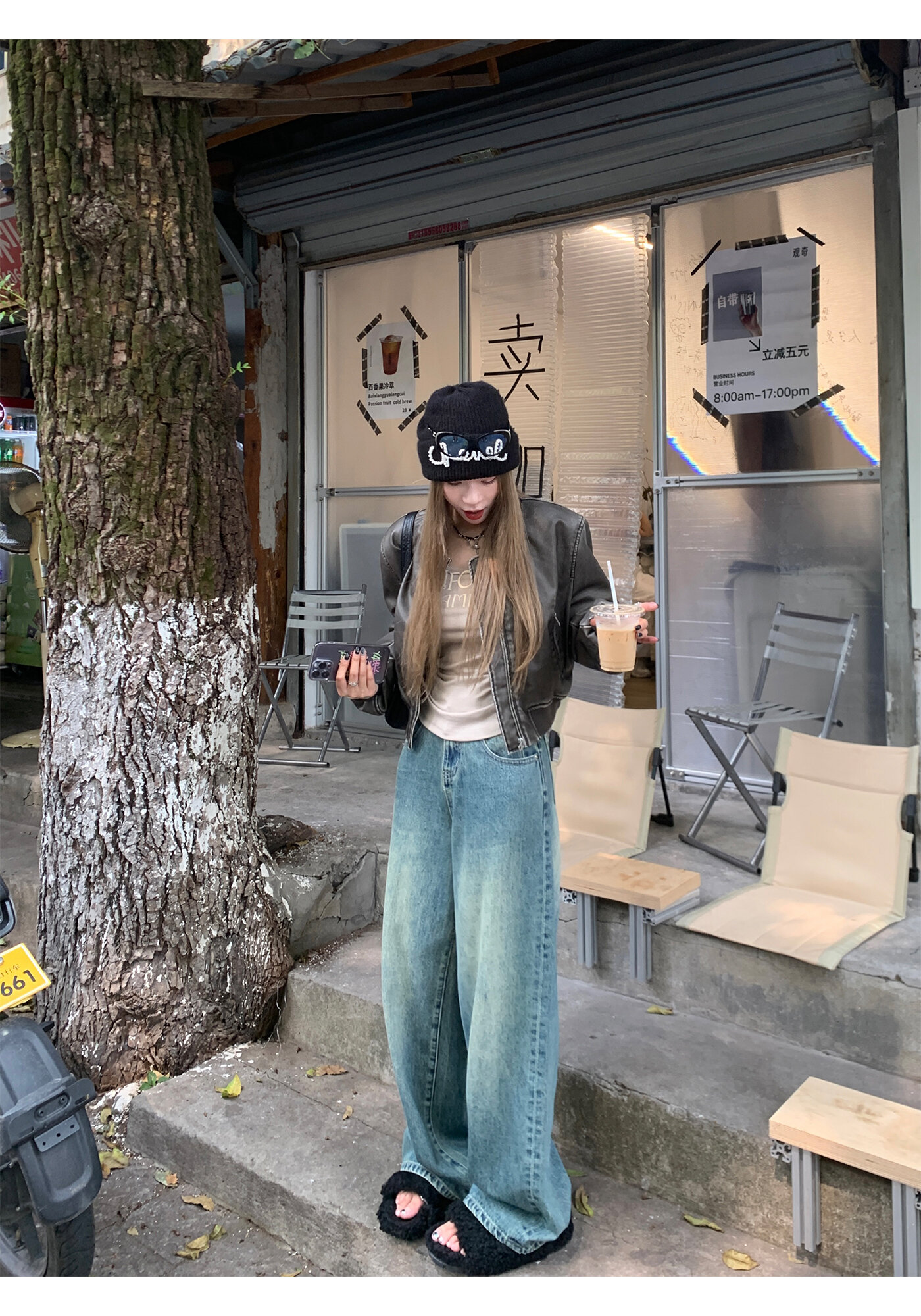 High Waist Wide Leg Jeans Women's Loose Fit Washed out Style Spring Autumn Denim Pants by LUU Peach Joy Slimming Effect · v2